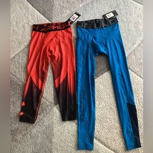 Lot of 2 Men’s Under Armour Heatgear Leggings 3/4 and Full length Small NWT